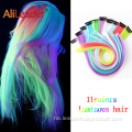 20 tommer Glow Hair Neon Glødende Syntetisk Hårforlengelse